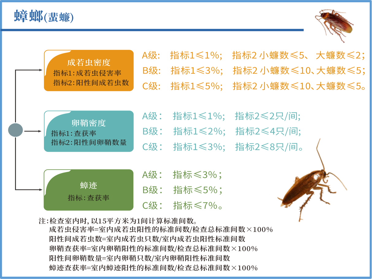 创卫蟑螂密度指标